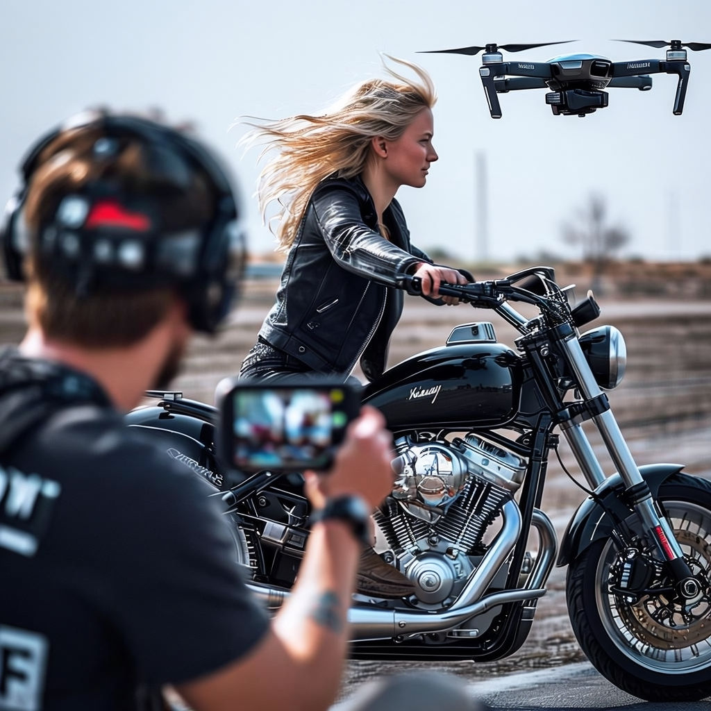 ein-kamermann--filmt-eine-motorradfahrerin-mit-einer-drohne-das-motorrad-ist-ein-chopper-die-blond